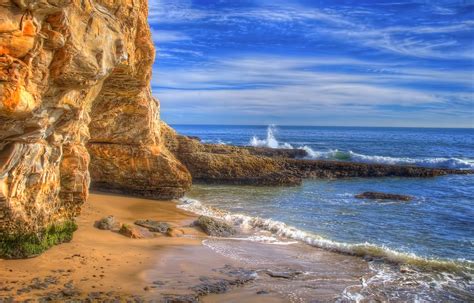 Nature Landscape Beach Sea Coast Rock Cliff Waves
