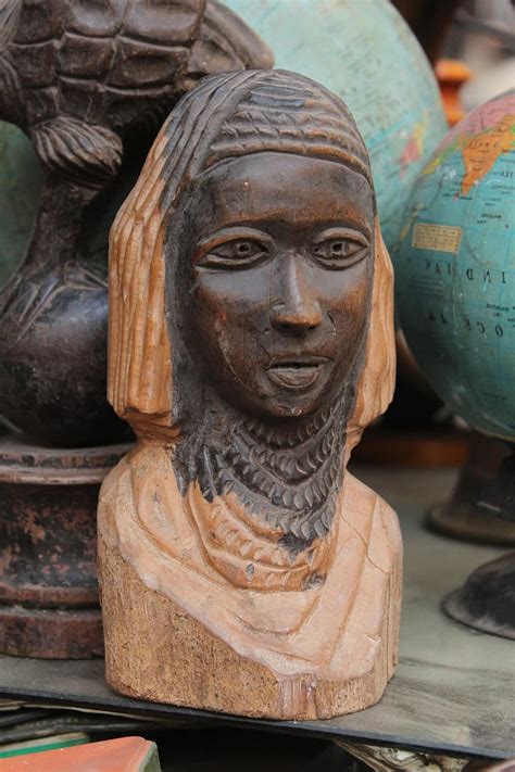 Escultura De Museo Antigua Nativa Tallado Madera Africano Antigüedades