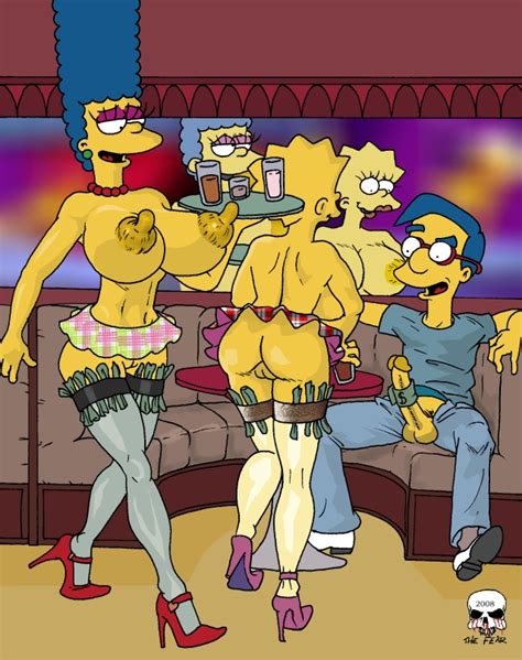 Rule 34 Female High Heels Human Lisa Simpson Male Marge Simpson Milhouse Van Houten Straight