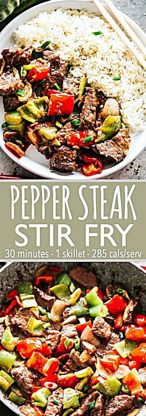 This delicious dish is low in carbohydrates and saturated fat. - Tender steak strips stir fried with peppers and onions ...