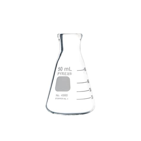 4980 50 Pyrex 50 Ml Narrow Mouth Erlenmeyer Flasks With Heavy Duty