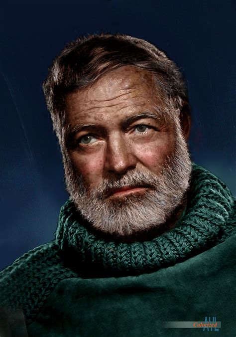 Ernest Hemingway (189901961) by Yousuf Karsh, 1957 colorized by Alex Y ...
