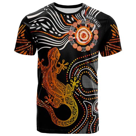 Australia Aboriginal T Shirt Lizard Sunshine