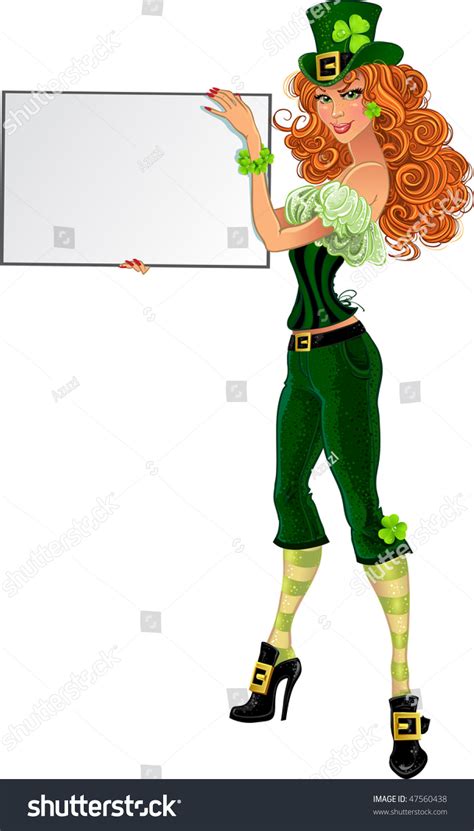 Sexy Leprechaun Girl Green Suit Small Stock Vector 47560438 Shutterstock