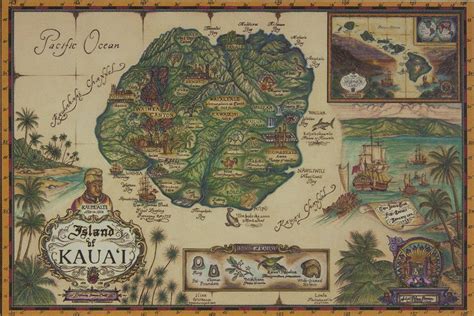 Kaumualai 1730 1824 Kauai Map Historical Maps Kauai
