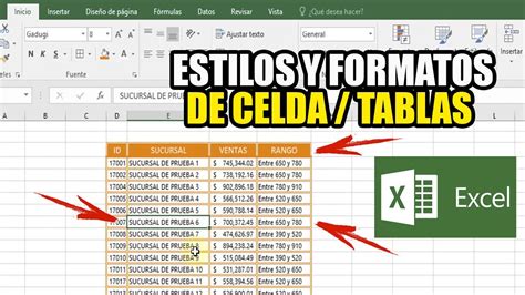 Formatos Y Estilos De Celda Tabla Profesional Con Excel Youtube