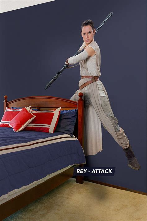 This Viny Fathead Wall Decal Of Rey Serves As A Great Focal Point For Any Fans Star Wars Themed