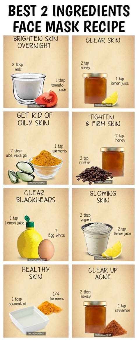 10 Amazing 2 Ingredients All Natural Homemade Face Masks Glow Skin