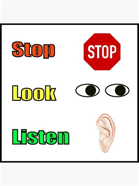 Stop Look Listen Sticker For Sale By Artfactory5 Redbubble
