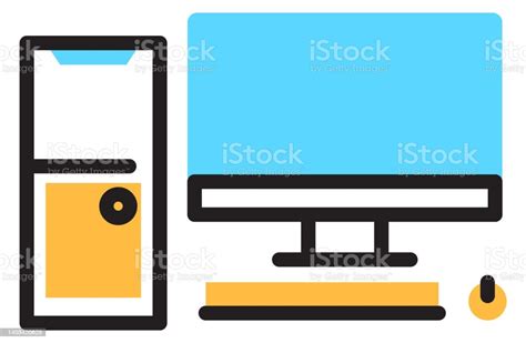 Pc Icon Personal Computer Desktop Workplace Symbol Isolated Stock
