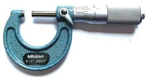 0 1 Micrometer Mitutoyo 103 135 0001 Friction Thimble Carbide Face