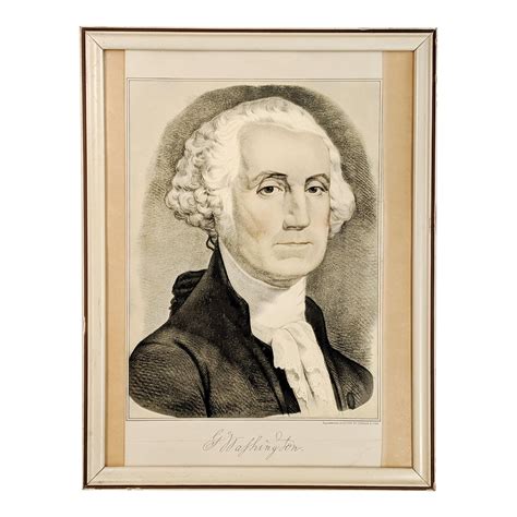 Vintage Portrait Print Of George Washington By Currier And Ives Chairish