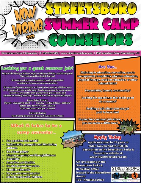 Become A Summer Camp Counselor Streetsboro Oh