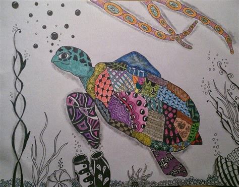 Zentangle Turtle Coloring Pages Zentangle Art