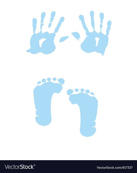 Baby Boy Handprint Footprint Royalty Free Vector Image