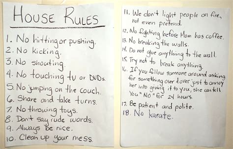 Anything Written In Crayon Has To Be Official House Rules Rules Sayings