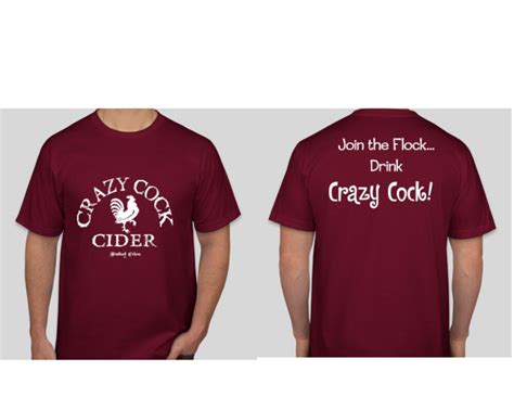 Crazy Cock Cider T Shirt Red Available In Small Large Extra Large
