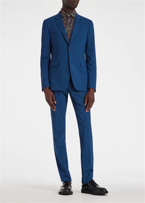 The Soho Tailored Fit Blue Wool Mohair Suit