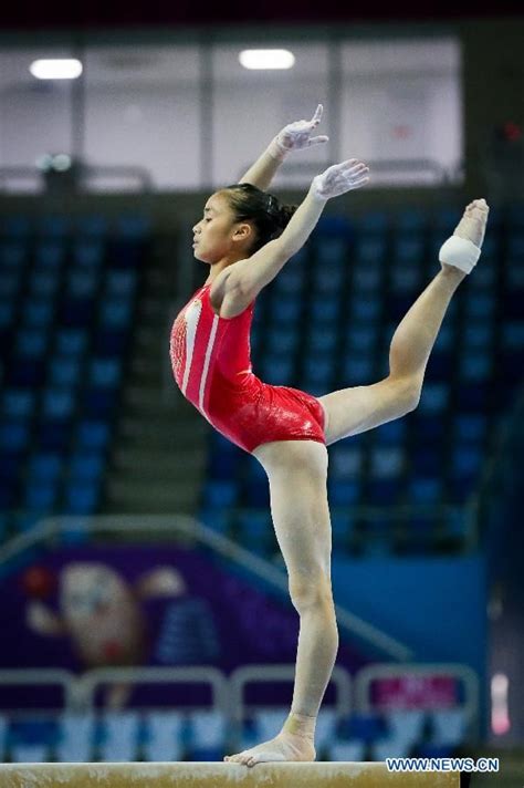Chinese Gymnastics Athlete Huang Huidan And Yao Jinnan Participate In A