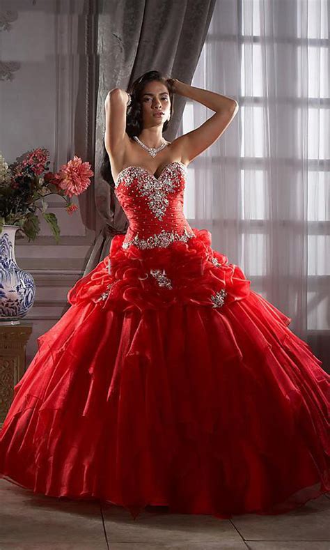 Red Quinceanera Dresses Dressed Up Girl