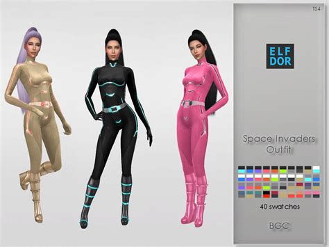 Lana Cc Finds Elfdor Space Invaders Outfits Its A Sims 4 Clothing Sims 4 Sims