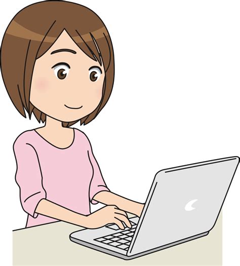 Onlinelabels Clip Art Female Computer User