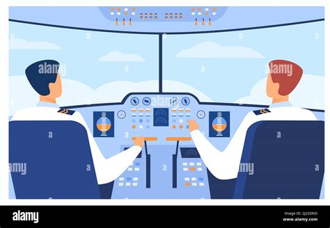 Aviation And Flight Concept Airplane Pilots And Copilot Navigating