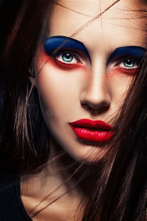 Closeup Beauty Creative Makeup Woman Face Stock Image Image Of Female