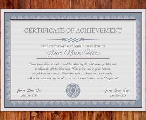 Certificate Of Achievement Template Editable Free 4 C Vrogue Co