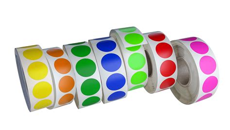 Label Roll Sticker In 7 Assorted Colors 34 Diameter Color Stickers