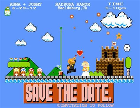 Super Mario Bros Video Game Wedding Gamer Wedding