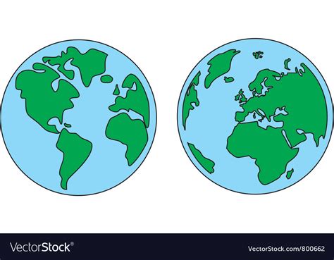 Planet Earth Green And Blue Royalty Free Vector Image