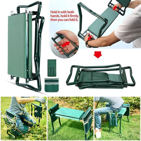 Multifunctional Seat Garden Kneeler Seat Stool Garden Kneeler With Tool Pouch Foldable Portable