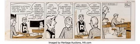 Bob Montana Archie Daily Comic Strip Original Art Dated 12 3 56 Lot