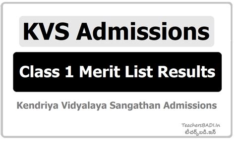 Kvs Admission List Official Website Of Kendriya Vidyalaya Ottapalam