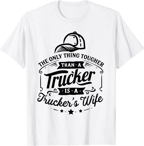 Funny Truck Driver Wife Trucker Husband Ladies 18 Wheeler T Shirt Clothing Shoes