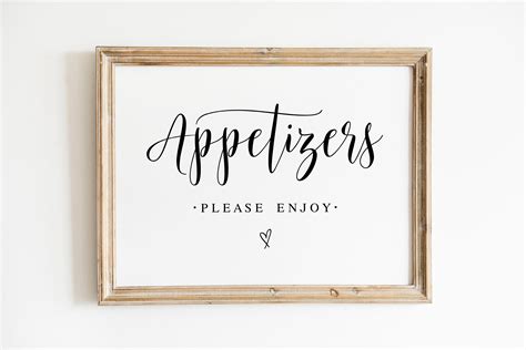 Appetizers Please Enjoy Wedding Signs Wedding Appetizer Etsy