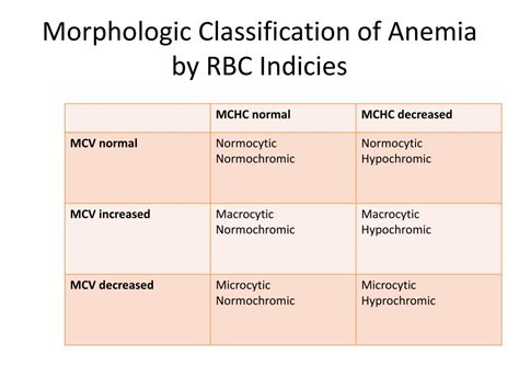 Classification Of Anemia According To Pathophysiologi