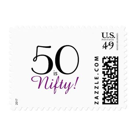50 Is Nifty 50th Birthday Party Typography Postage Self Inking
