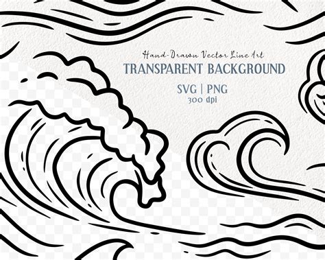 Ocean Wave Vector Clipart Set Beach Wave Svg Design Cuts