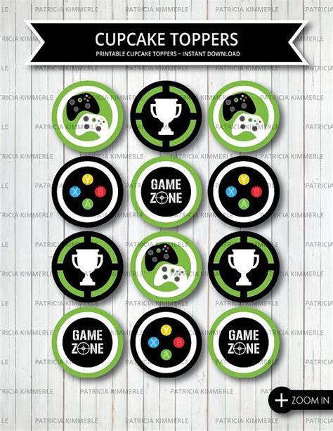 It's time to take his or her birthday party to a new level. Printable Cupcake Toppers, Video Game Party, Game Zone ...