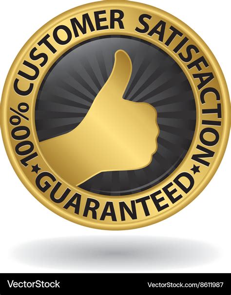 100 Percent Customer Satisfaction Guaranteed Vector Image