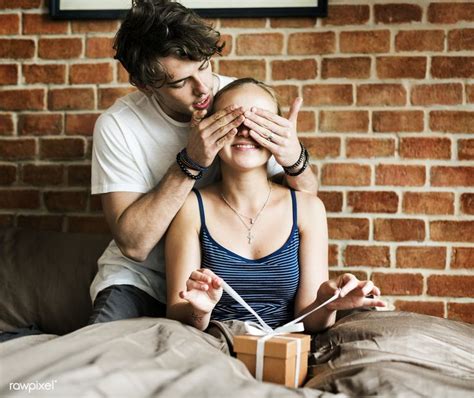 Husband Surprises His Wife With A Gift Premium Image By Rawpixel Com