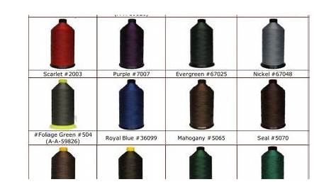 Nylon Thread Chart Stocked Colors - Plastic Buckles | Hardware, Nylon