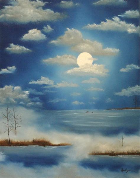 Blue Moon Painting By Berlynn Fine Art America