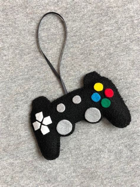 Video Game Controller In Black Felt Christmas Ornament