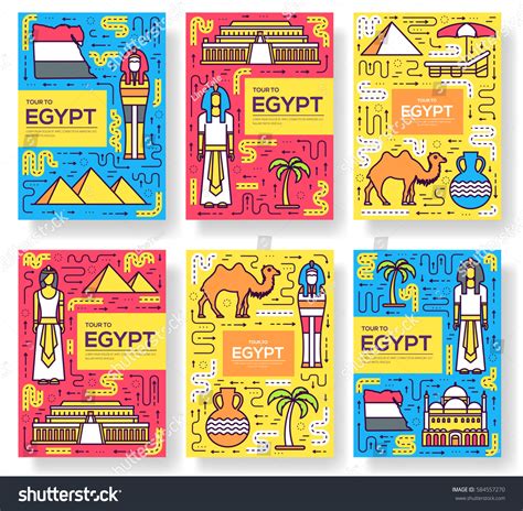 Country Egypt Travel Vacation Guidevector Brochure Stock Vector 584557270 Shutterstock