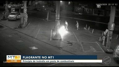 Mttv Edi O Cuiab Moto Pega Fogo Em Posto De Combust Veis Na