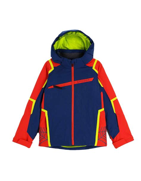 Spyder Challenger Jacket Navy Vestes Ski Enfant Snowleader