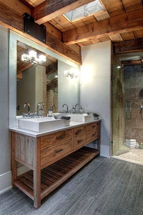 Since you have both sides of the bathroom vanity built, let's connect them together by building the front and back cross support pieces. Luxury Canadian home reveals splendid rustic-modern ...